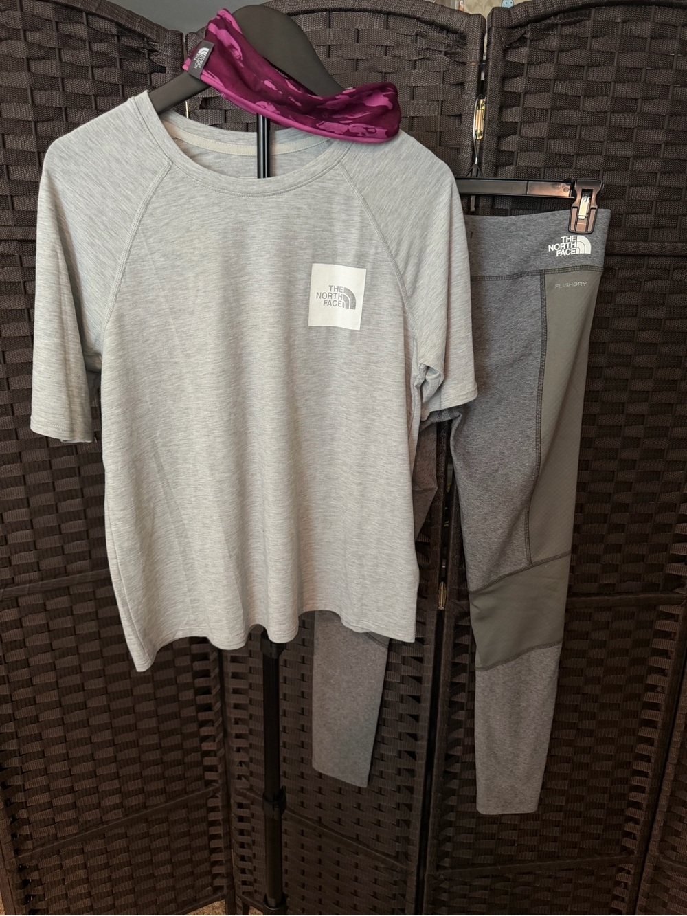 The North Face Flash Dry Active Leggings + Flash Dry Shirt + Headband NEW SMALL